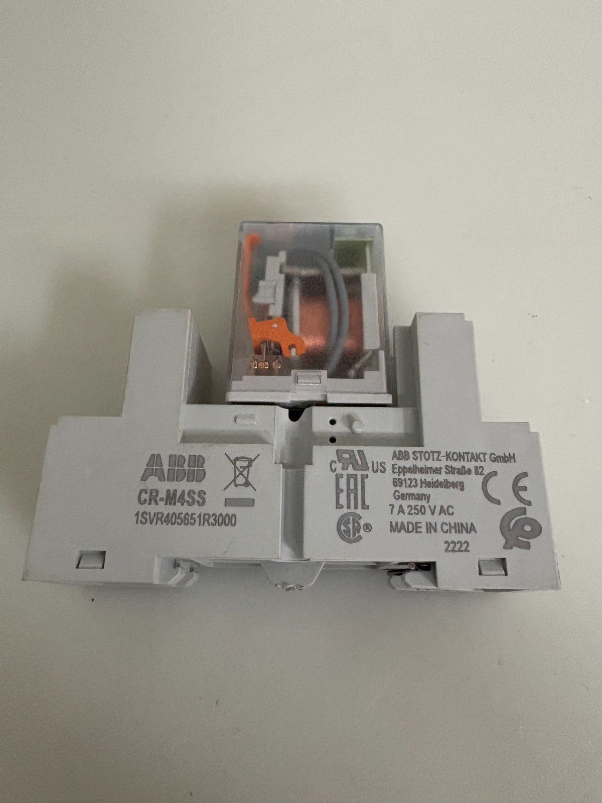 ABB RELAY MODULE CR-M024DC4L W/ABB CR-M4SS AND CR-P/M22 PROTECTIVE MODULE
