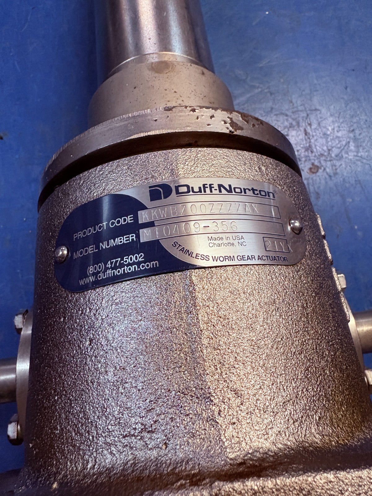 DUFF NORTON STAINLESS WORN GEAR ACTUATOR KKWBZ00ZZZZAX MODEL  M10409-356