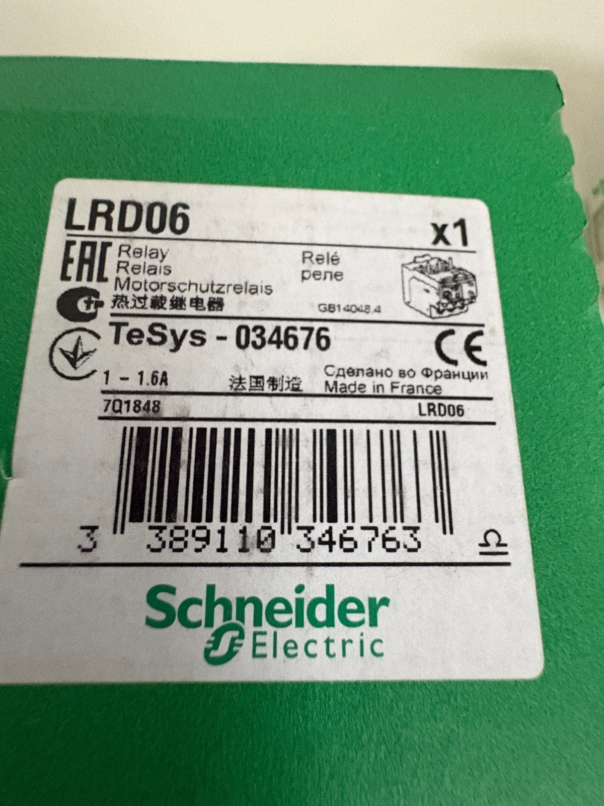 SCHNEIDER RELAY LRD 06 3