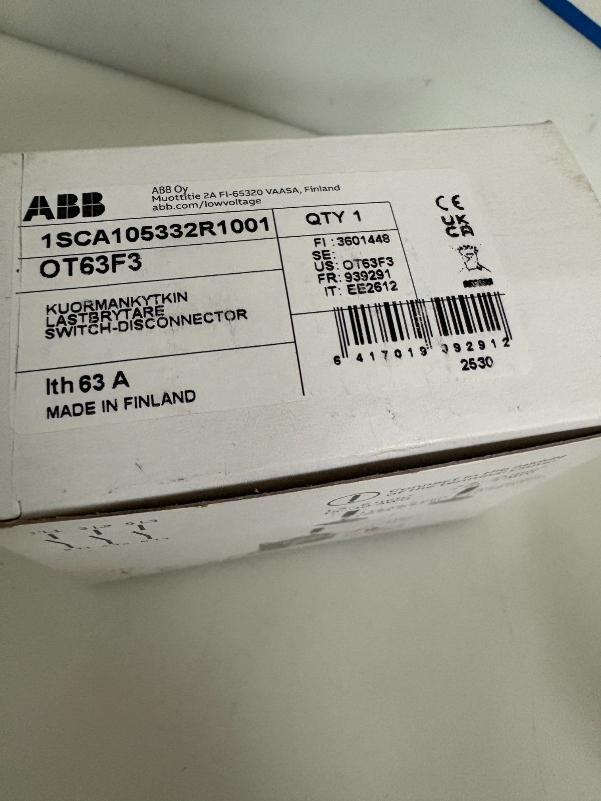 ABB SWITCH DISCONNECTOR 1SCA105332R1001