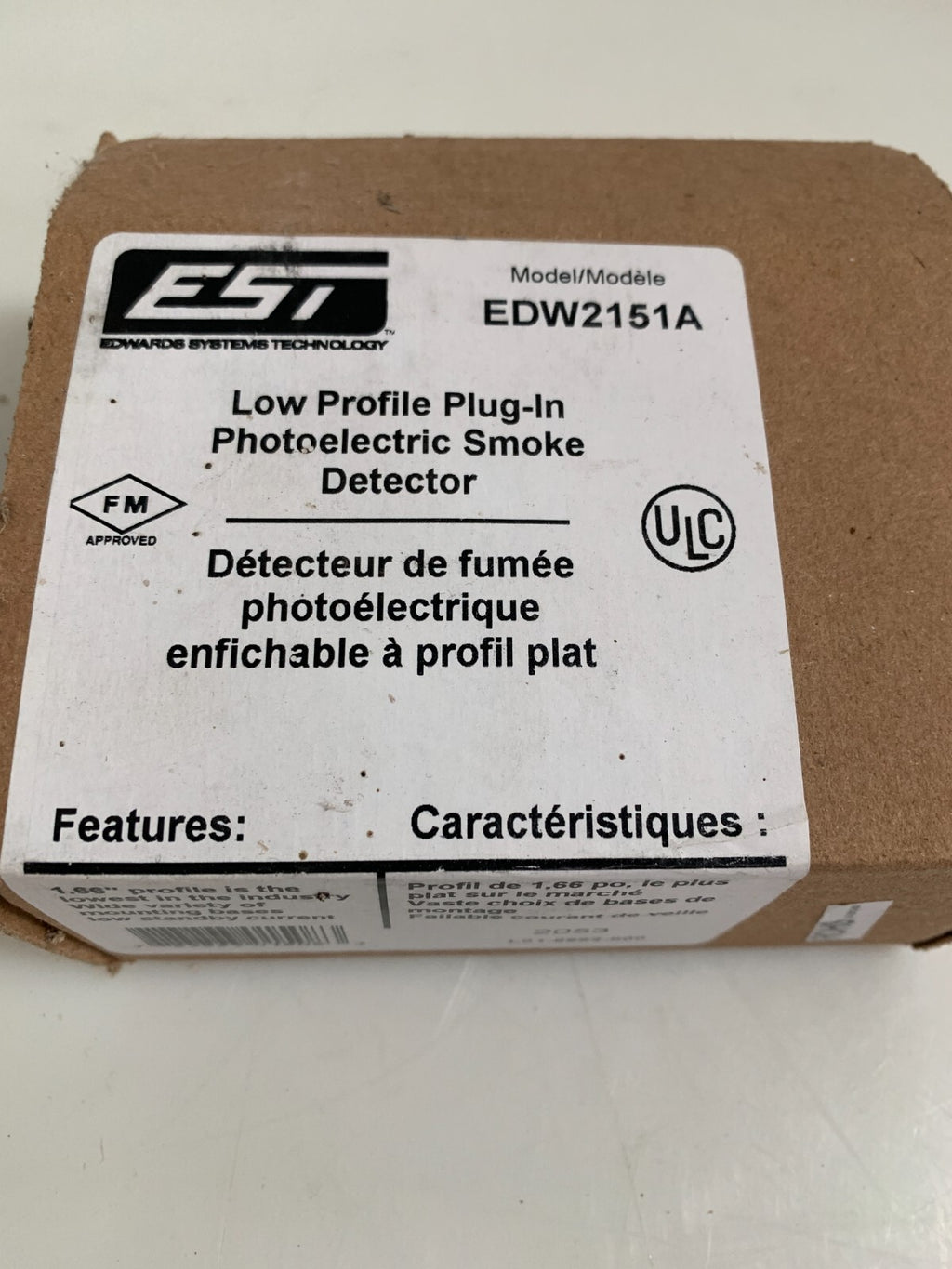 EST   Low Profile Plug-In Photoelectric Smoke Detector   EDW2151A