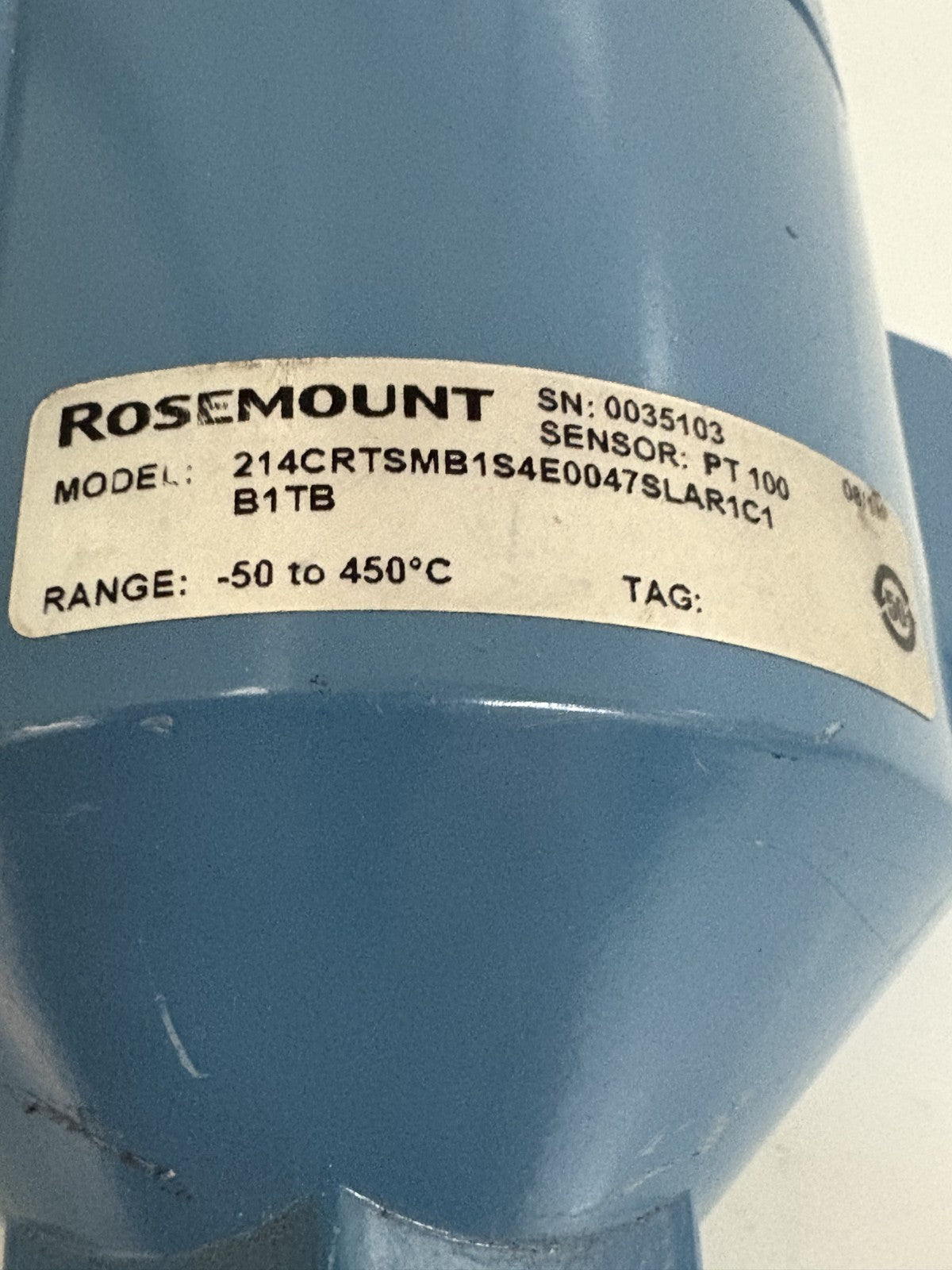 ROSEMOUNT SENSOR PT 100 W/PROBE 214CRTSMB1S4E0047SL1