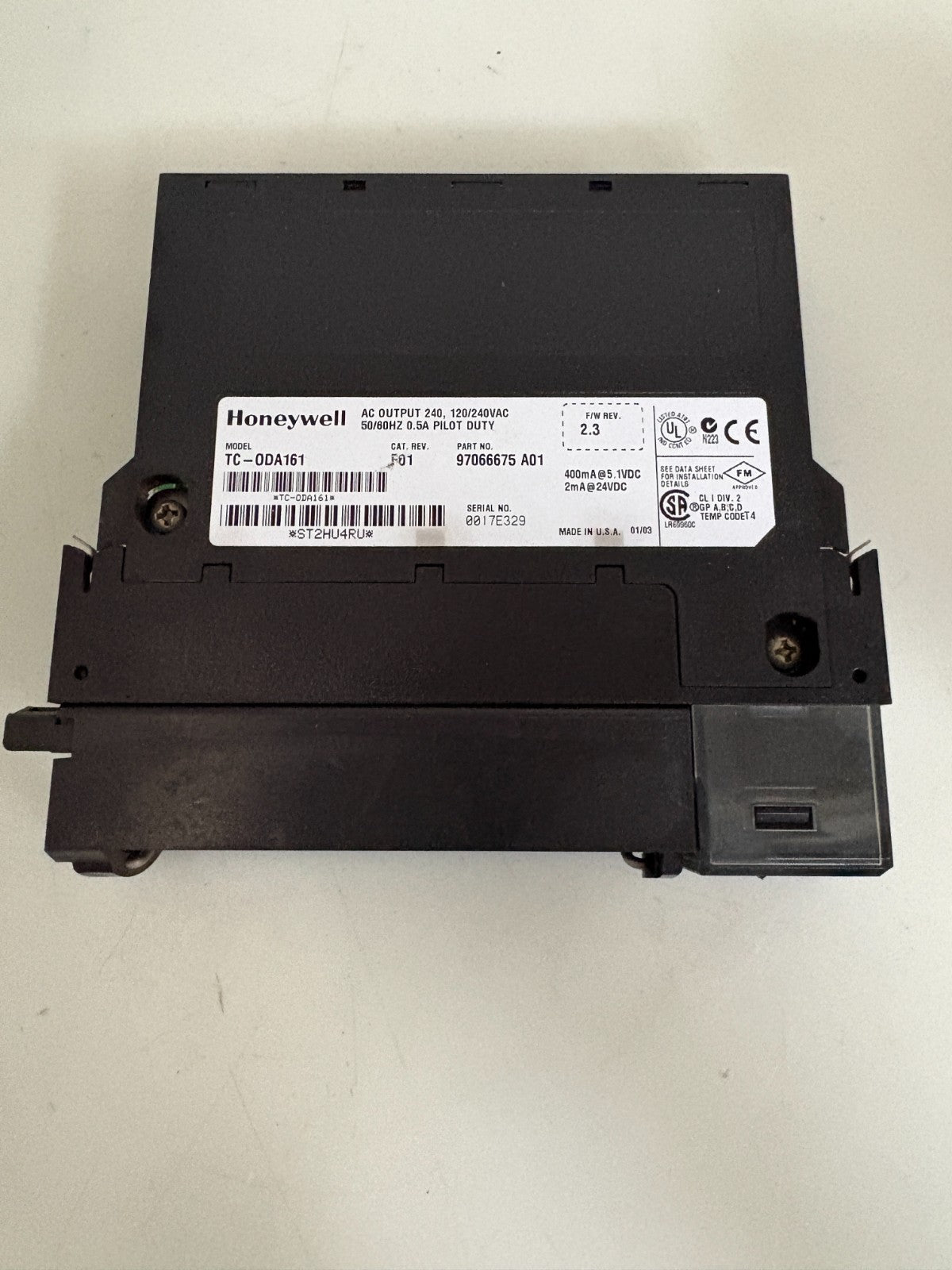 HONEYWELL AC OUTPUT PILOT DUTY TC-0DA161 F01 97066675 A01