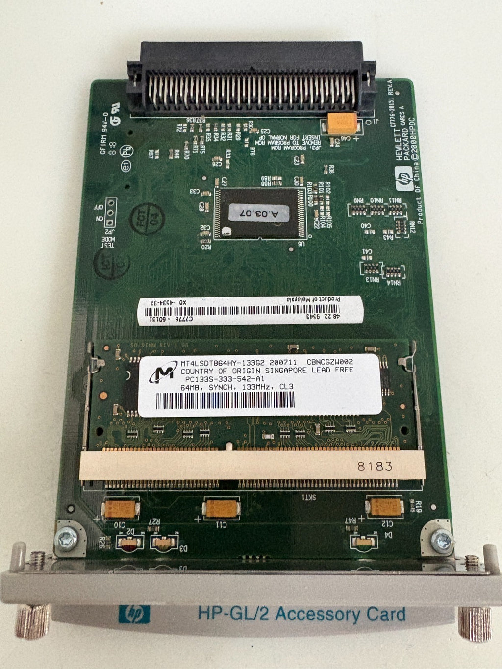 HEWLETT PACKARD HP HP-GL/2 ACCESSORY CARD FOR DESIGNJET 500 PLOTTER