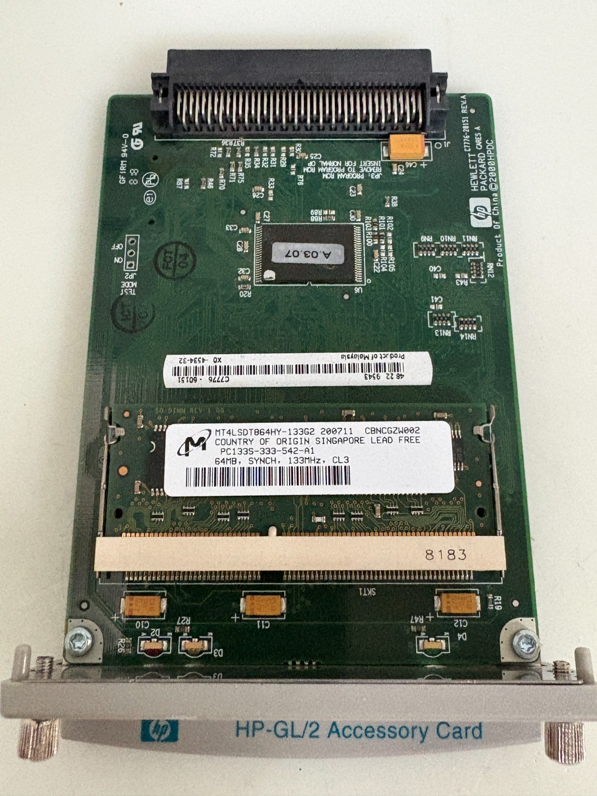 HEWLETT PACKARD HP HP-GL/2 ACCESSORY CARD FOR DESIGNJET 500 PLOTTER