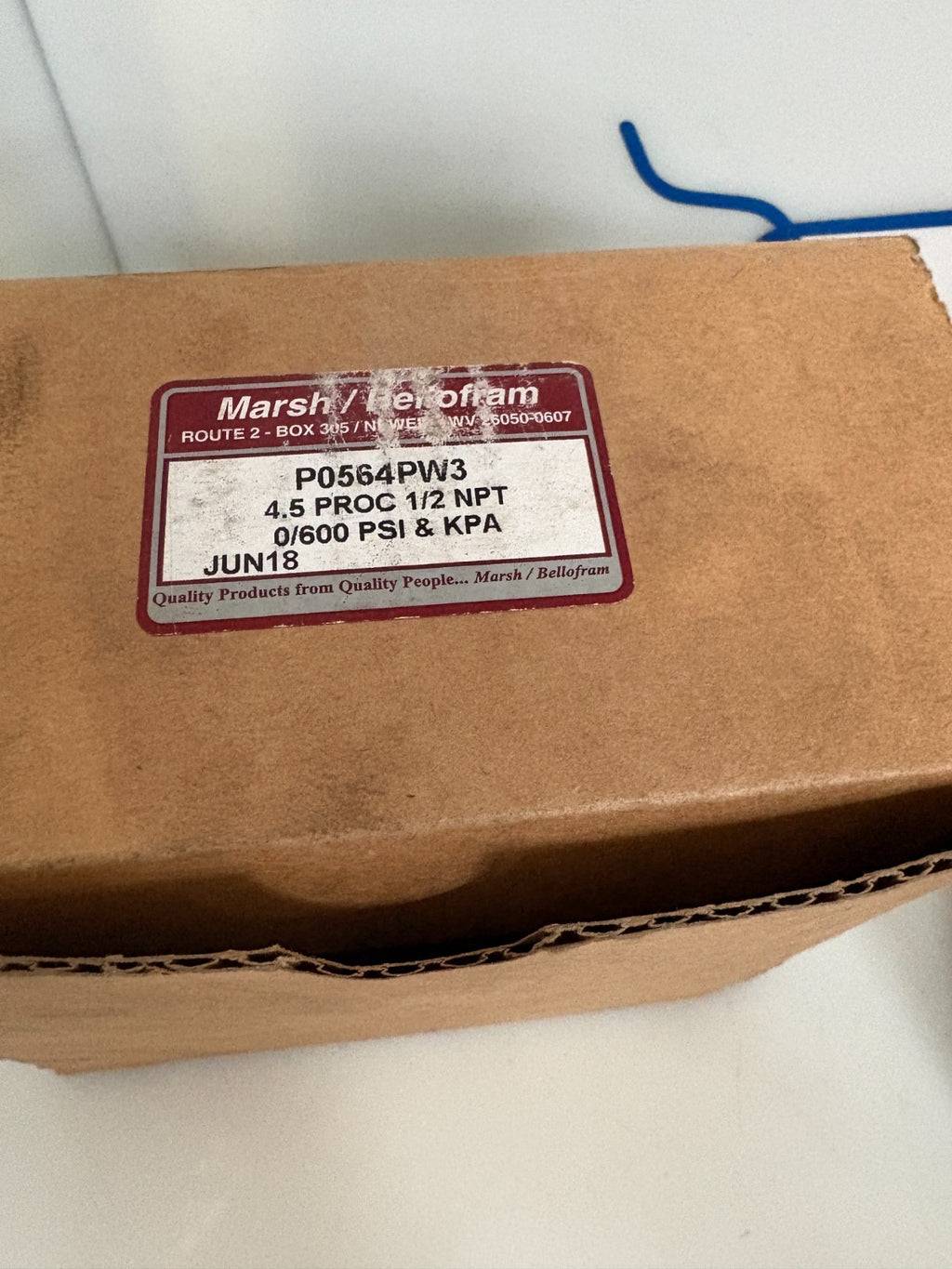MARSH/BELLOFRAM PROCESS GAUGE 0-600 PSI 1/2 NPT #P0564PW32