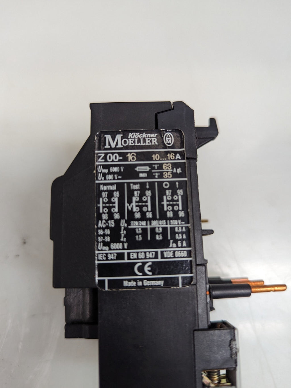 Lot of 2 Moeller Z00-16 Overload Relay