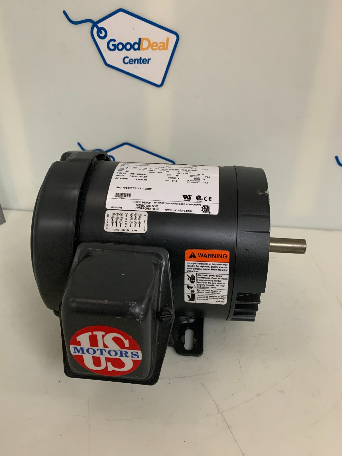 US MOTORS .5 HP 1745 RPM TYPE UT MODEL F008
