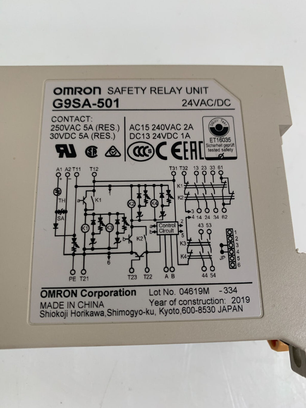 OMRON SAFETY RELAY UNIT G9SA-5013