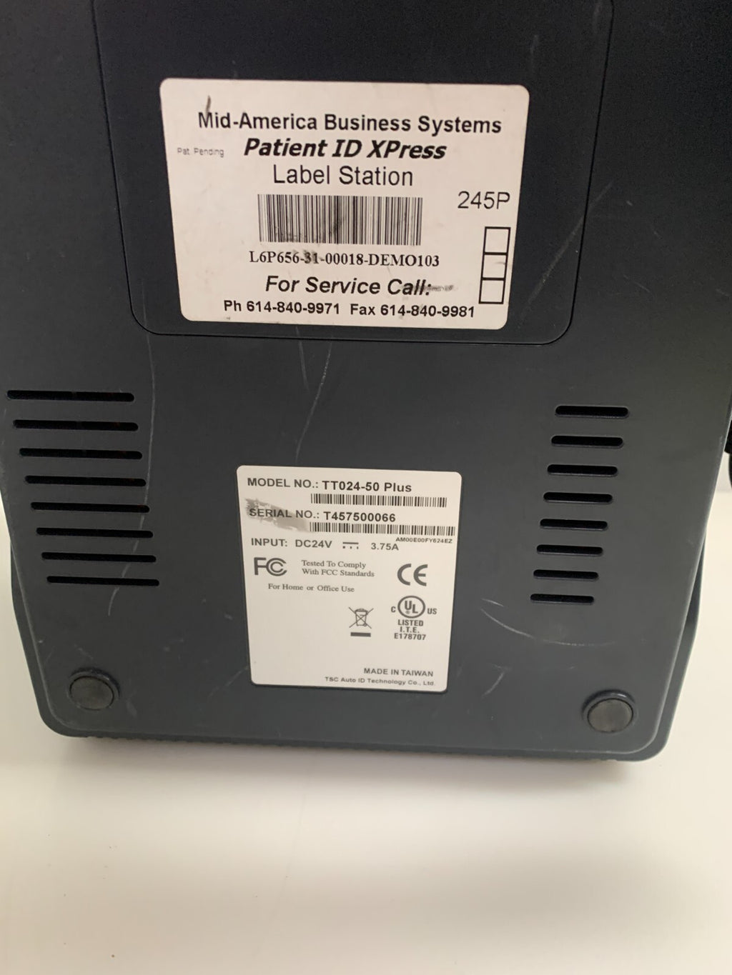 TSC INDUSTRIAL Thermal Transfer Label Printer  W/Adaptor