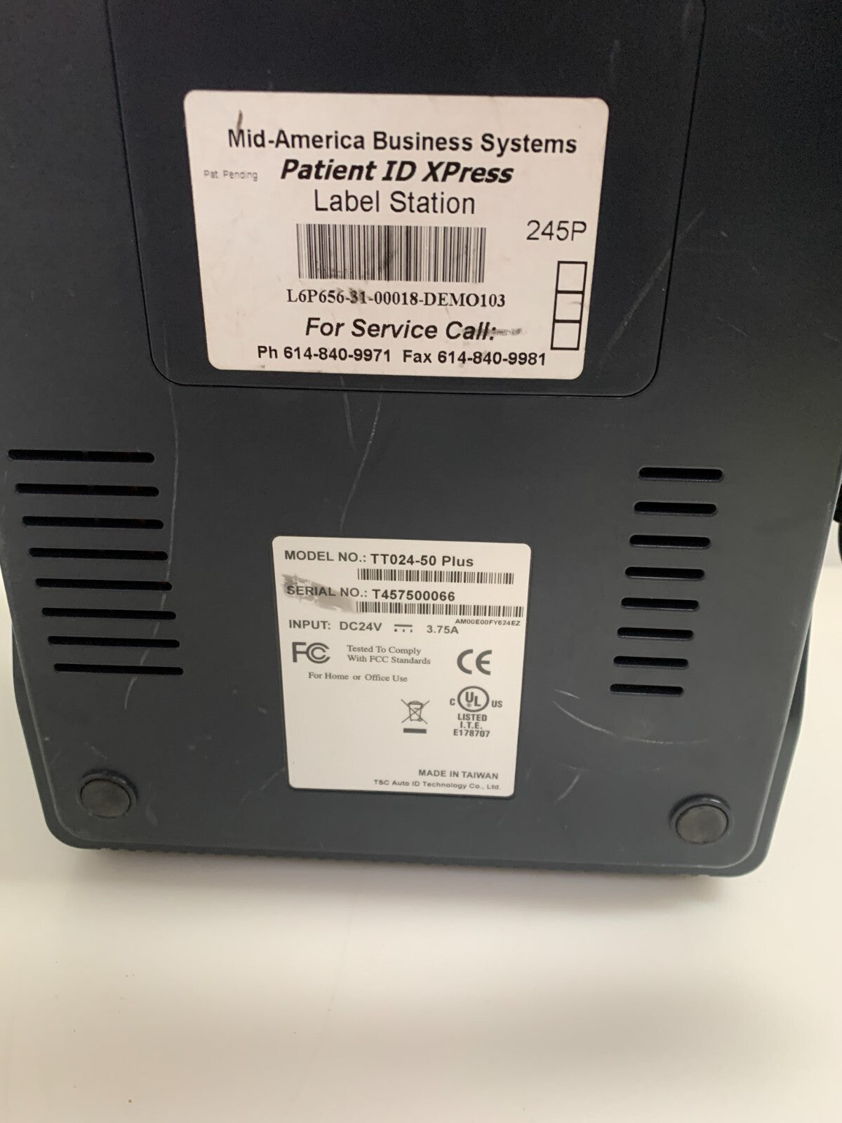 TSC INDUSTRIAL Thermal Transfer Label Printer  W/Adaptor