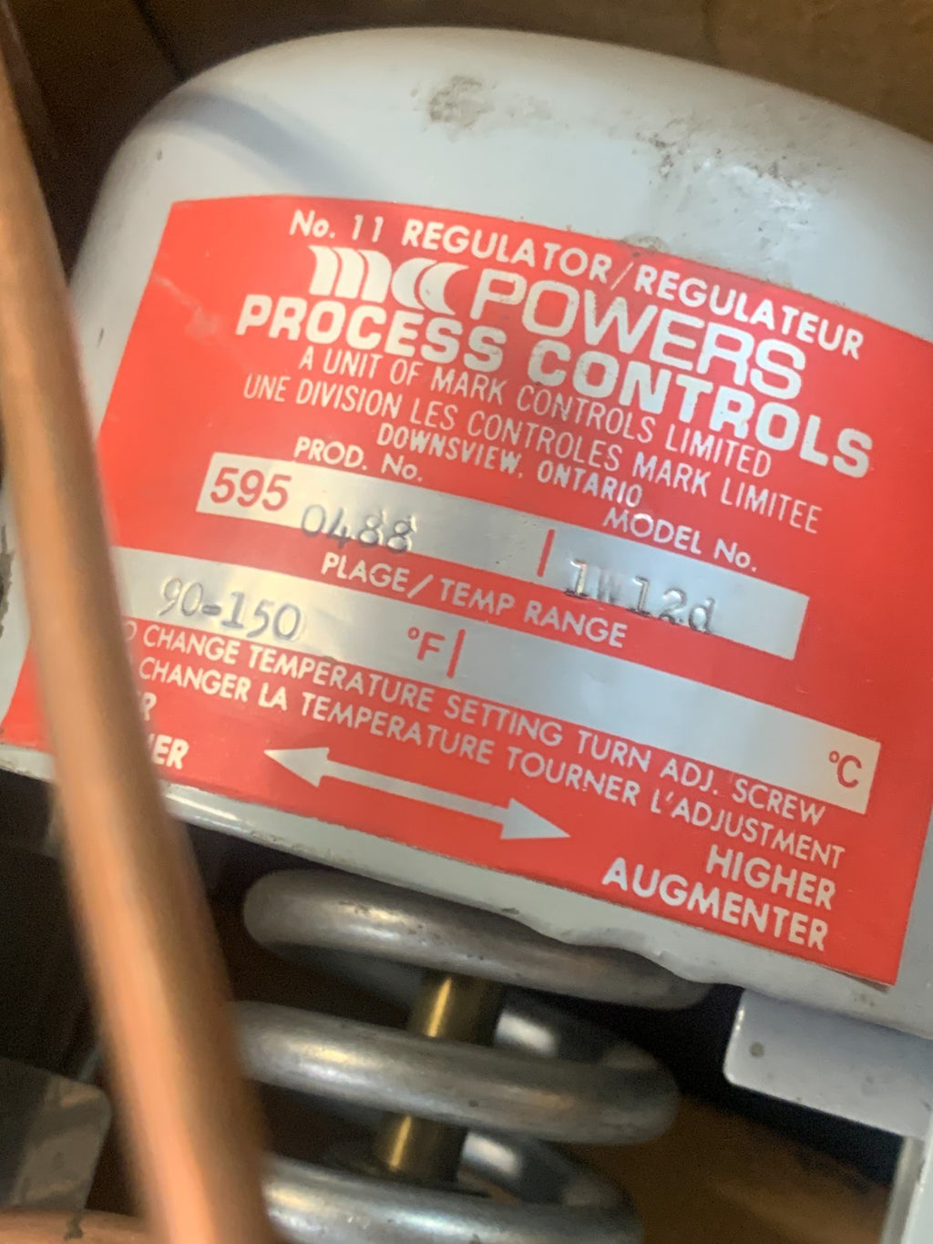 POWERS PROCESS CONTROLS #11 REGULATOR 595 0488