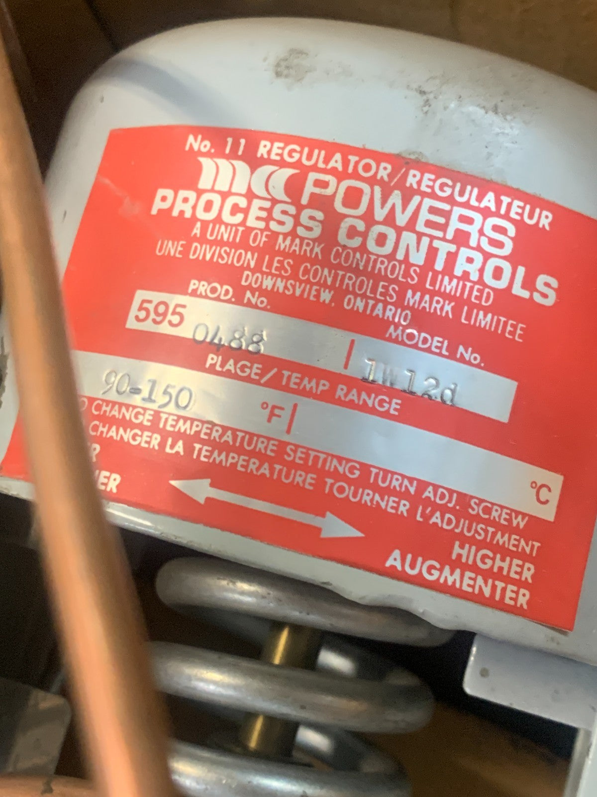 POWERS PROCESS CONTROLS #11 REGULATOR 595 0488