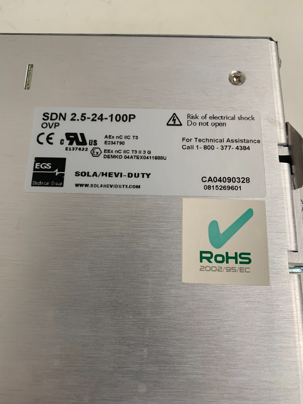 SOLA SDN 2.5-24-100P Power Supply