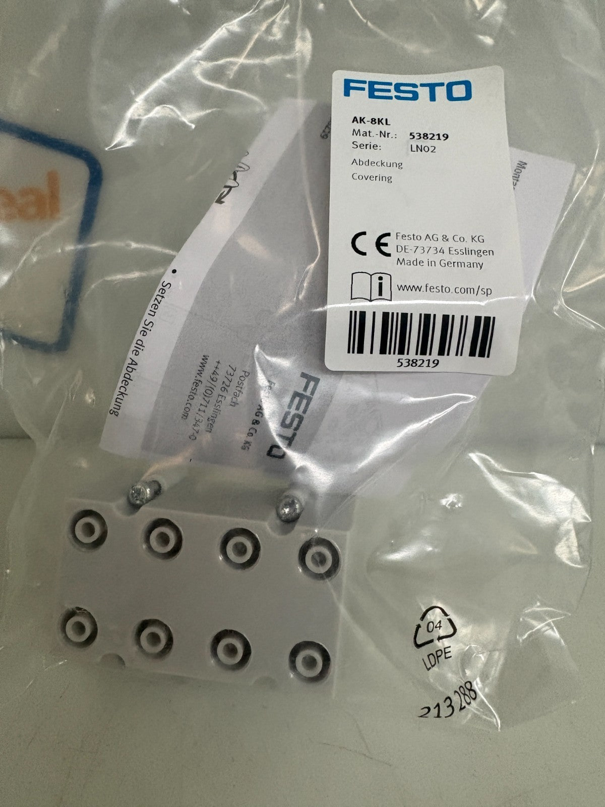 FESTO OBTURATOR AK-8KL 538219 1