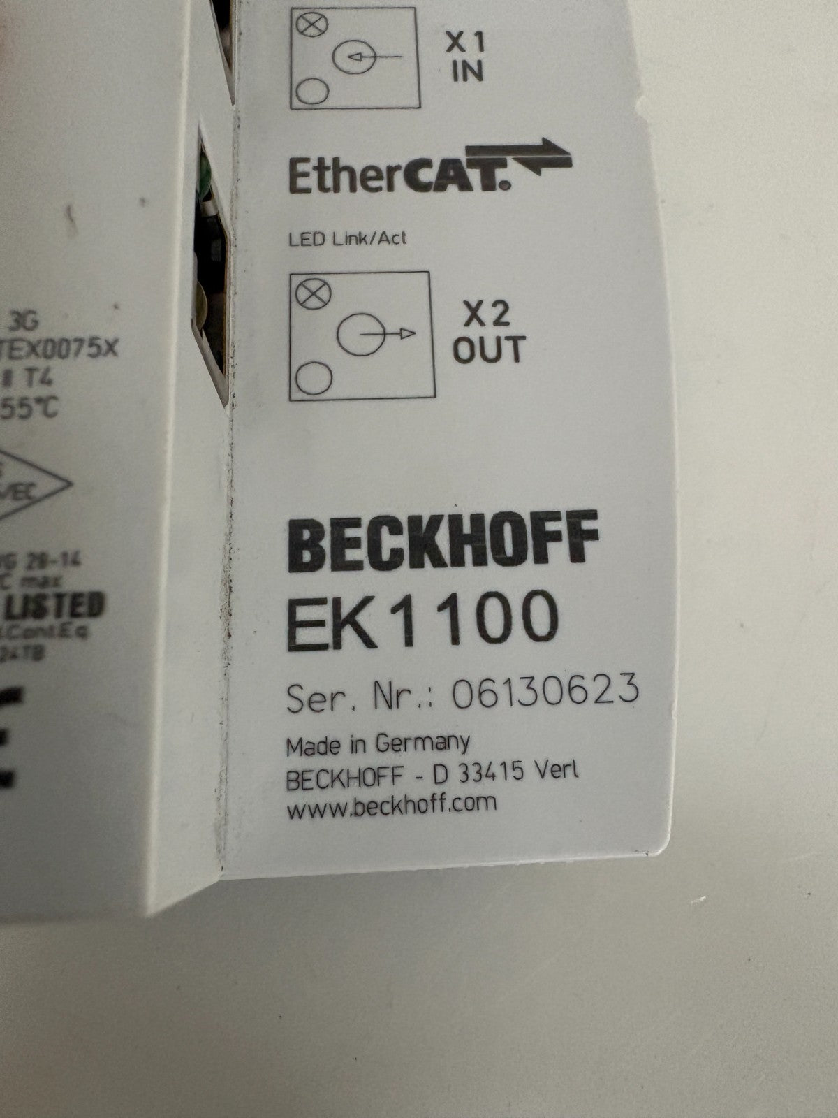 BECKHOFF ETHERCAT EK1100 TERMINAL2