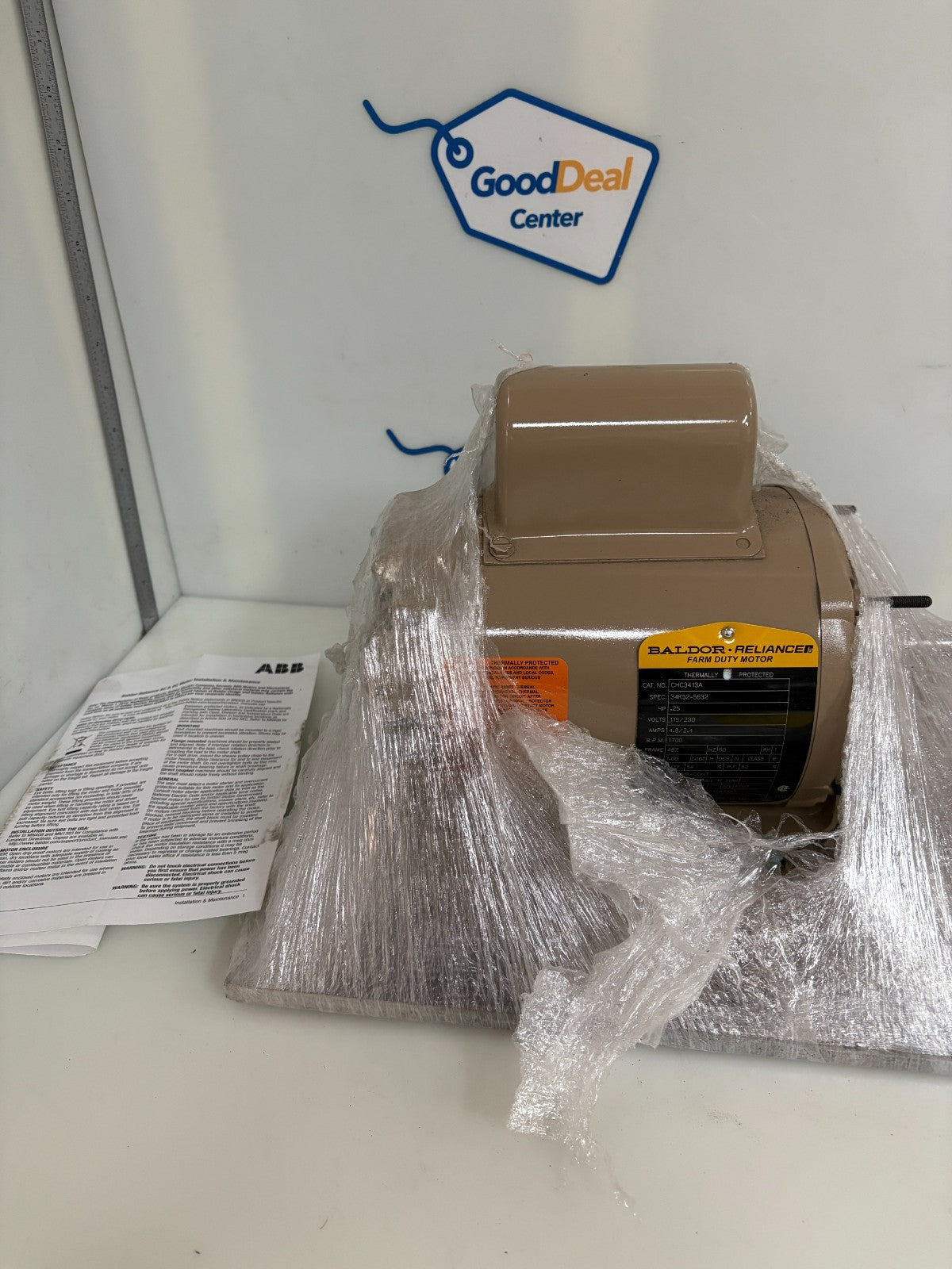 ABB MOTORS BALDOR RELIANCER FARM DUTY MOTOR .25HP CHC3413A 34K52-5632