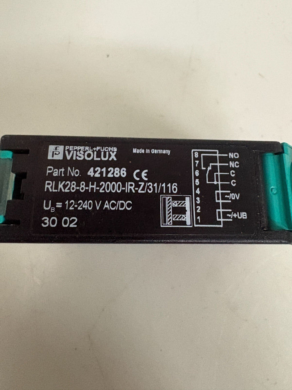 PEPPER & FUCHS VISOLUX SENSOR #421286 RLK28-8-H-2000-1R-Z/31/116