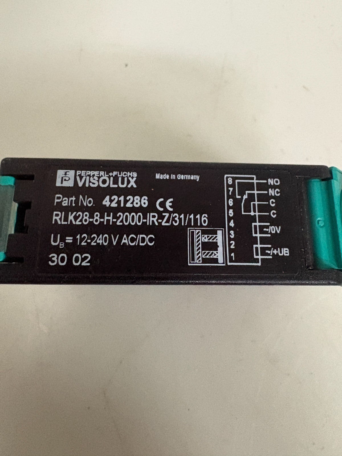 PEPPER & FUCHS VISOLUX SENSOR #421286 RLK28-8-H-2000-1R-Z/31/116