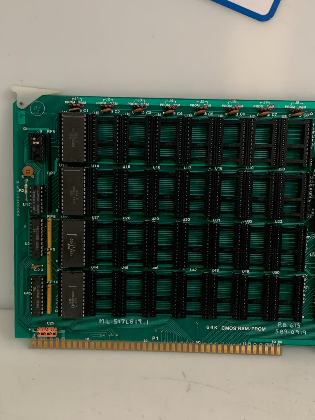 ELECTRONIC SOLUTIONS 64K C MOS RAM/PROM CIRCUIT BOARD ML 517L819.1