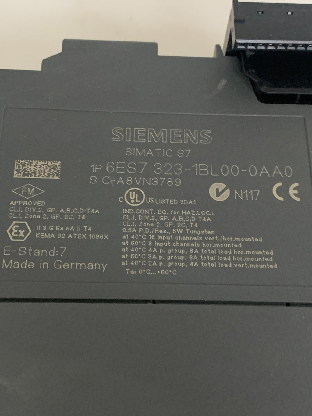 SIEMENS SIMATIC S7 6ES7 323-1BL00-0DA0 S C - A8VN3789