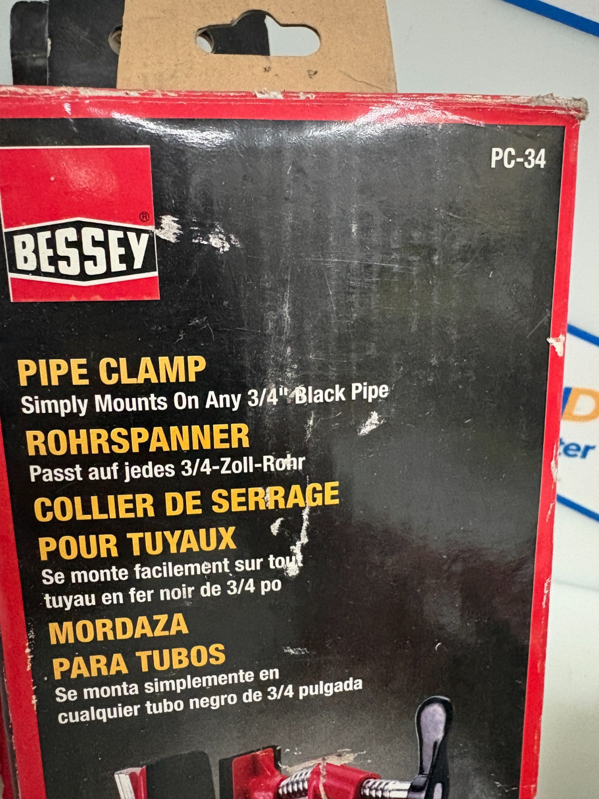 LOT OF 4 BESSEY 3/4 PIPE CLAMP PC-34