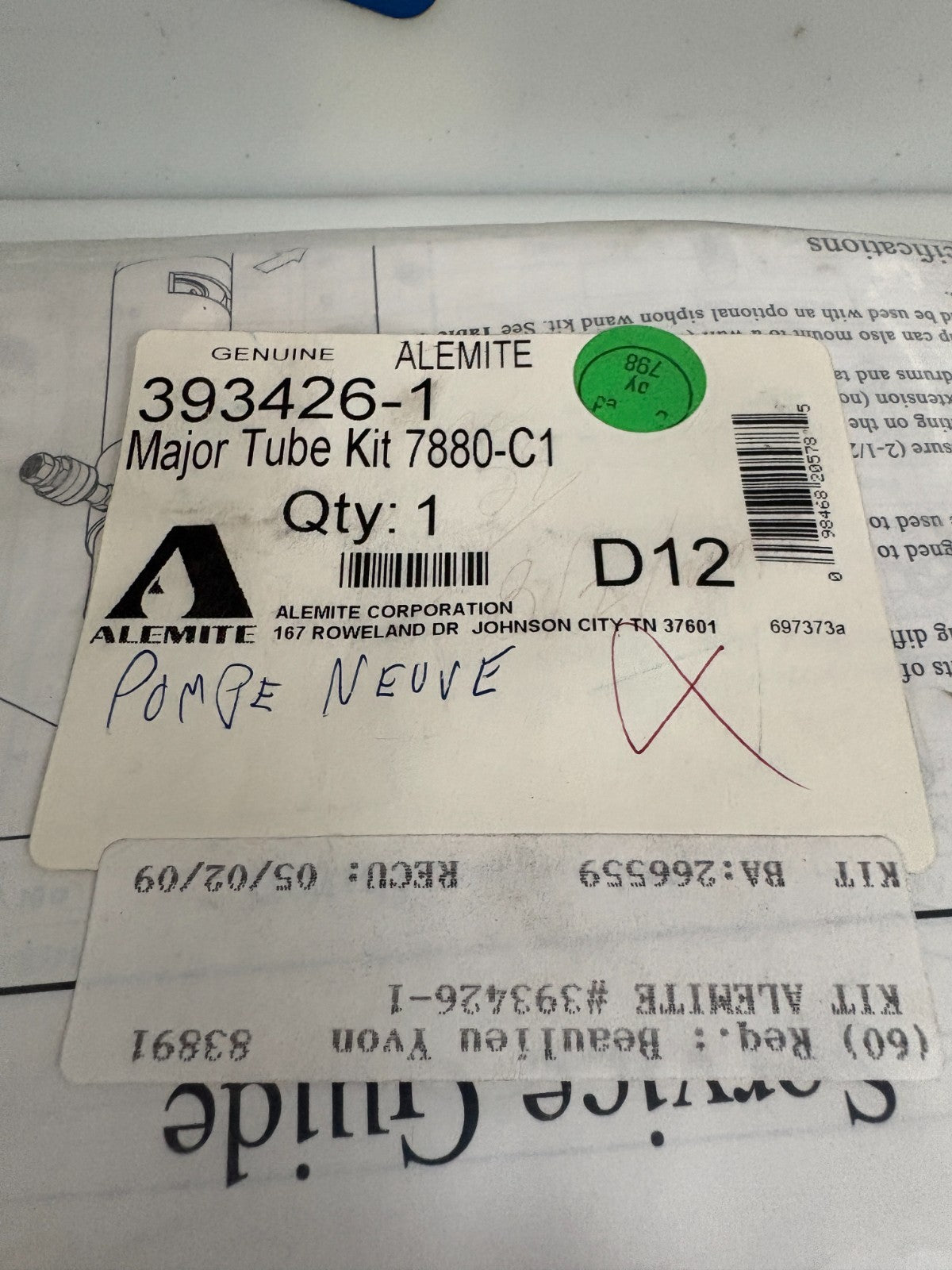 ALEMITE MAJOR TUBE KIT 7880-C1 #393 426-11