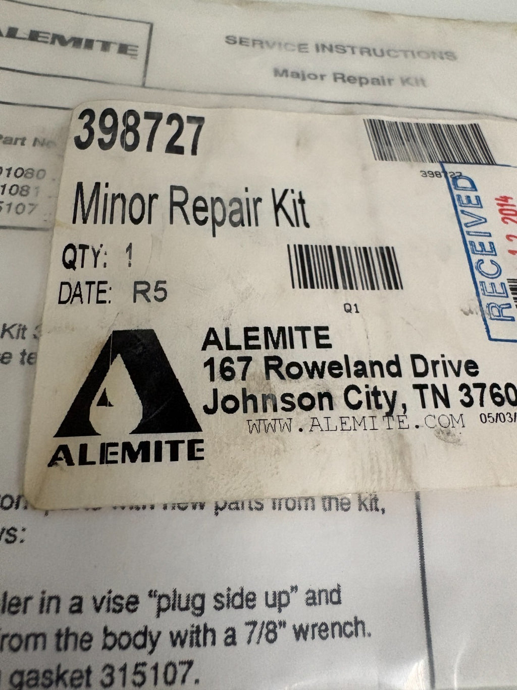 ALEMITE MINOR REPAIR KIT 398727