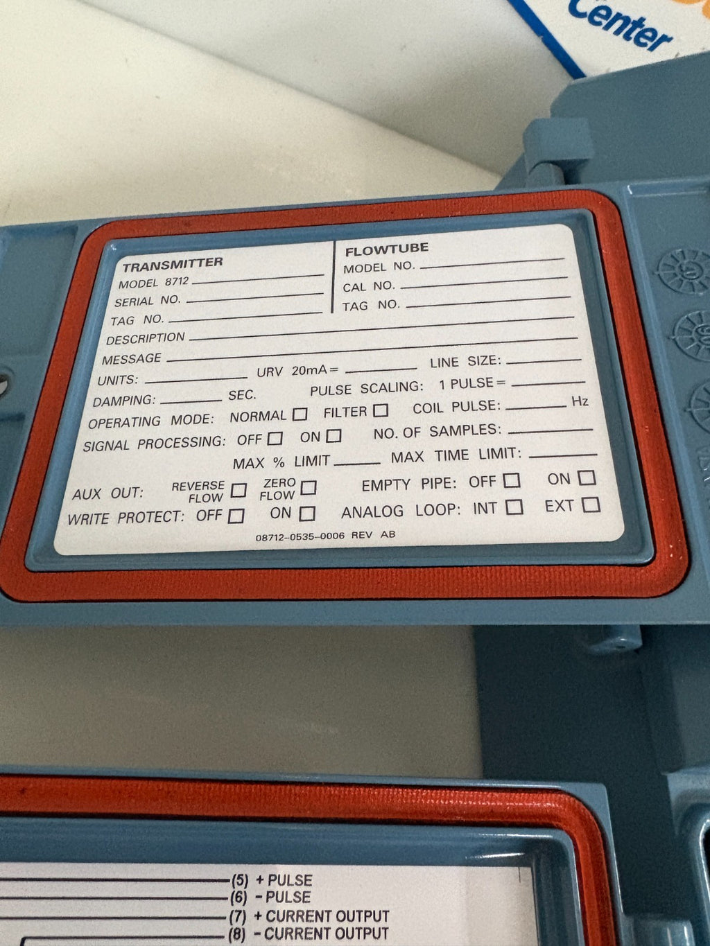 ROSEMOUNT MAGNETIC FLOWMETER TRANSMITTER 8712 HR12N0M44