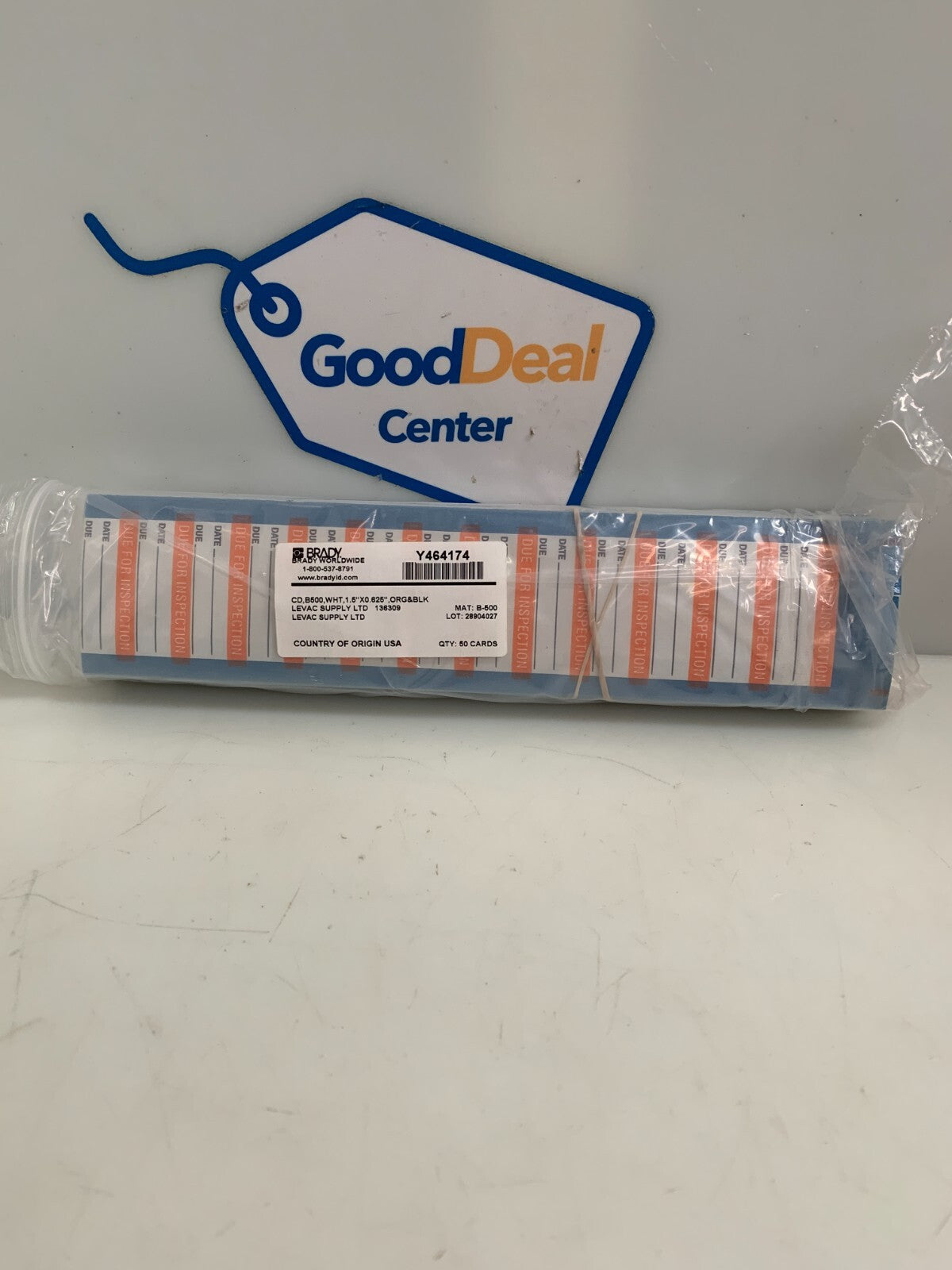 BRADY DUE FOR INSPECTION Y464174 B-500 50 CARDS PACK  8 AVAIL