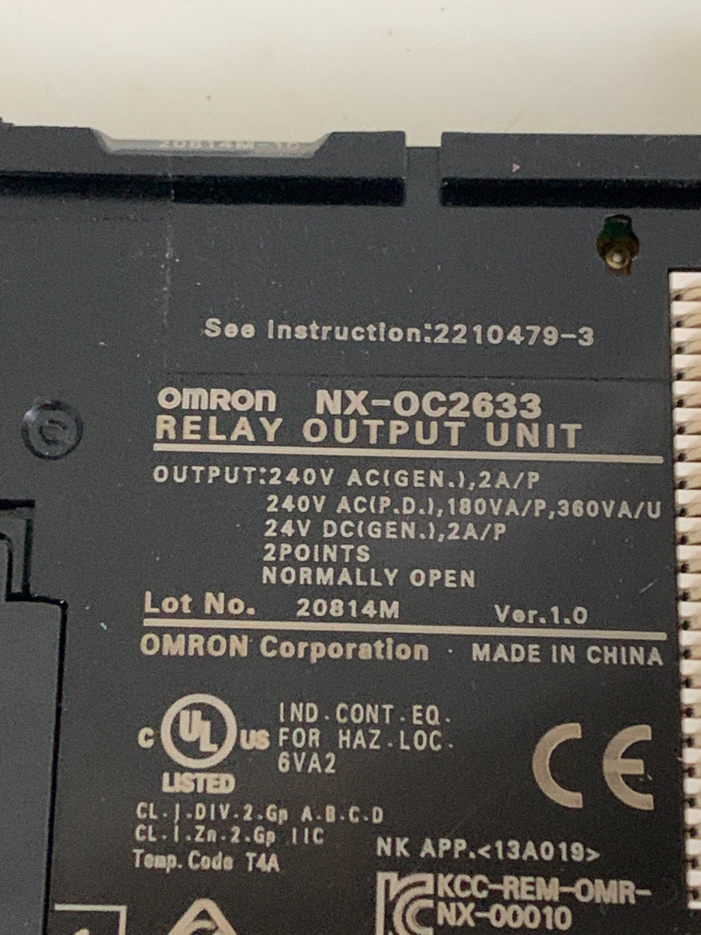 OMRON RELAY OUTPUT UNIT NX-OC26333