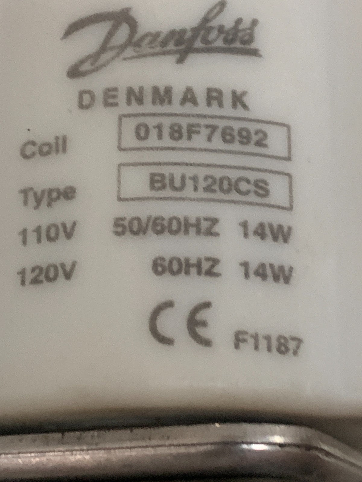 DANFOSS SOLENOID VALVE FLOW VALVE 018F7670 TYPE BU12OCS2