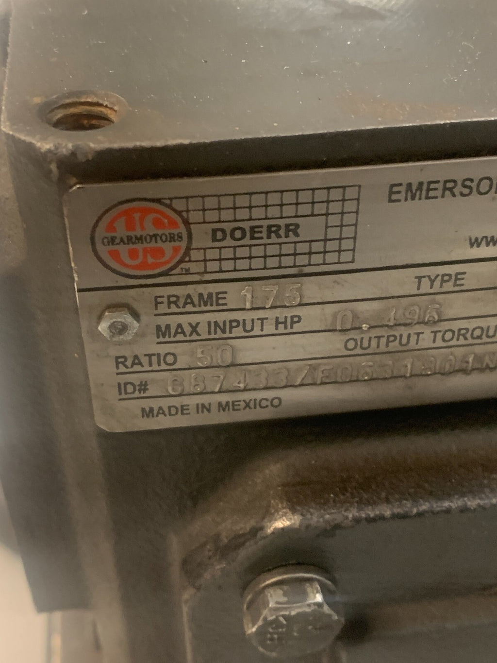 US GEARMOTOR DOERR FRAME 175