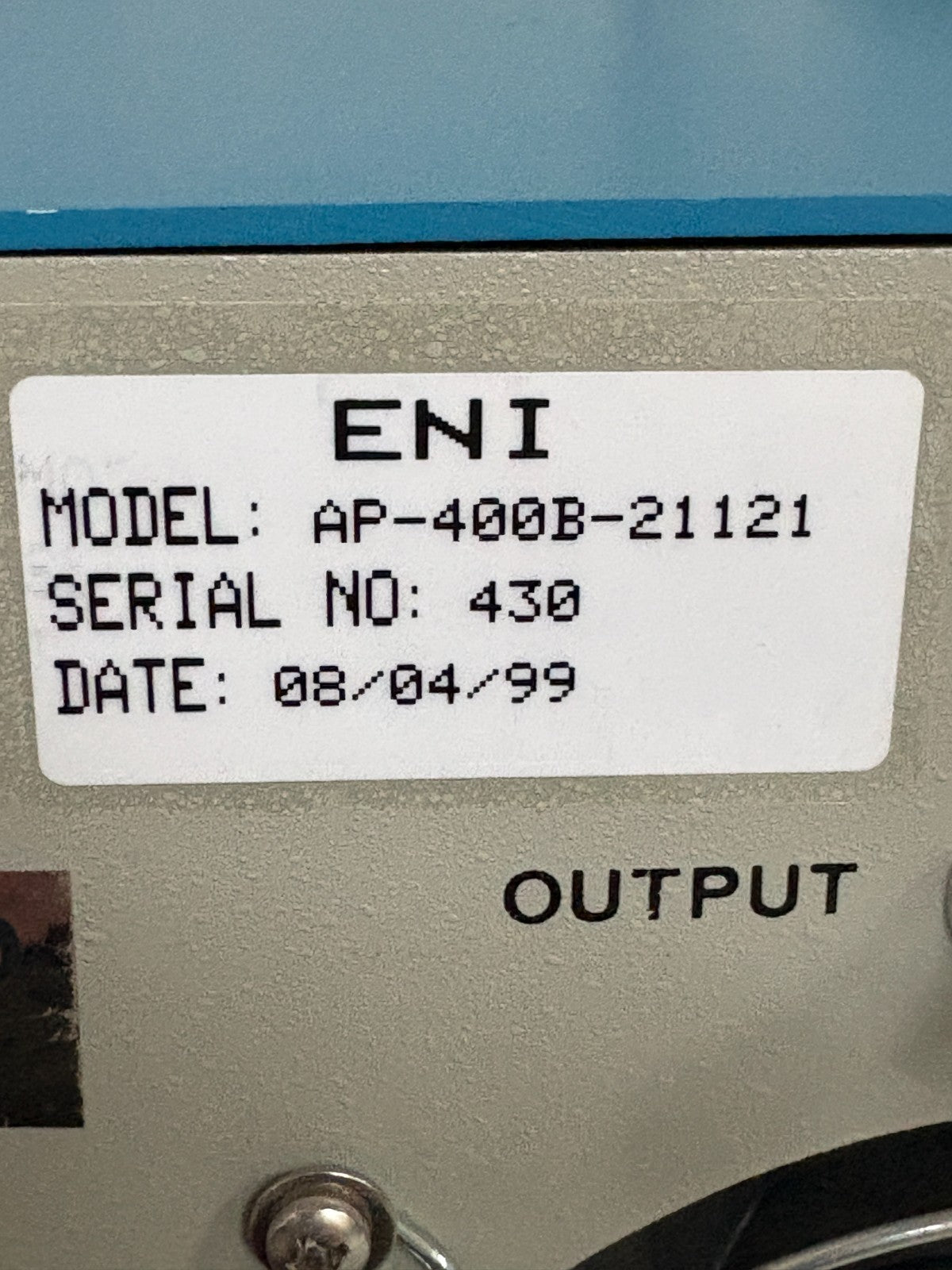 ENI CONTROLLABLE POWER AMPLIFIER AP400B-21121