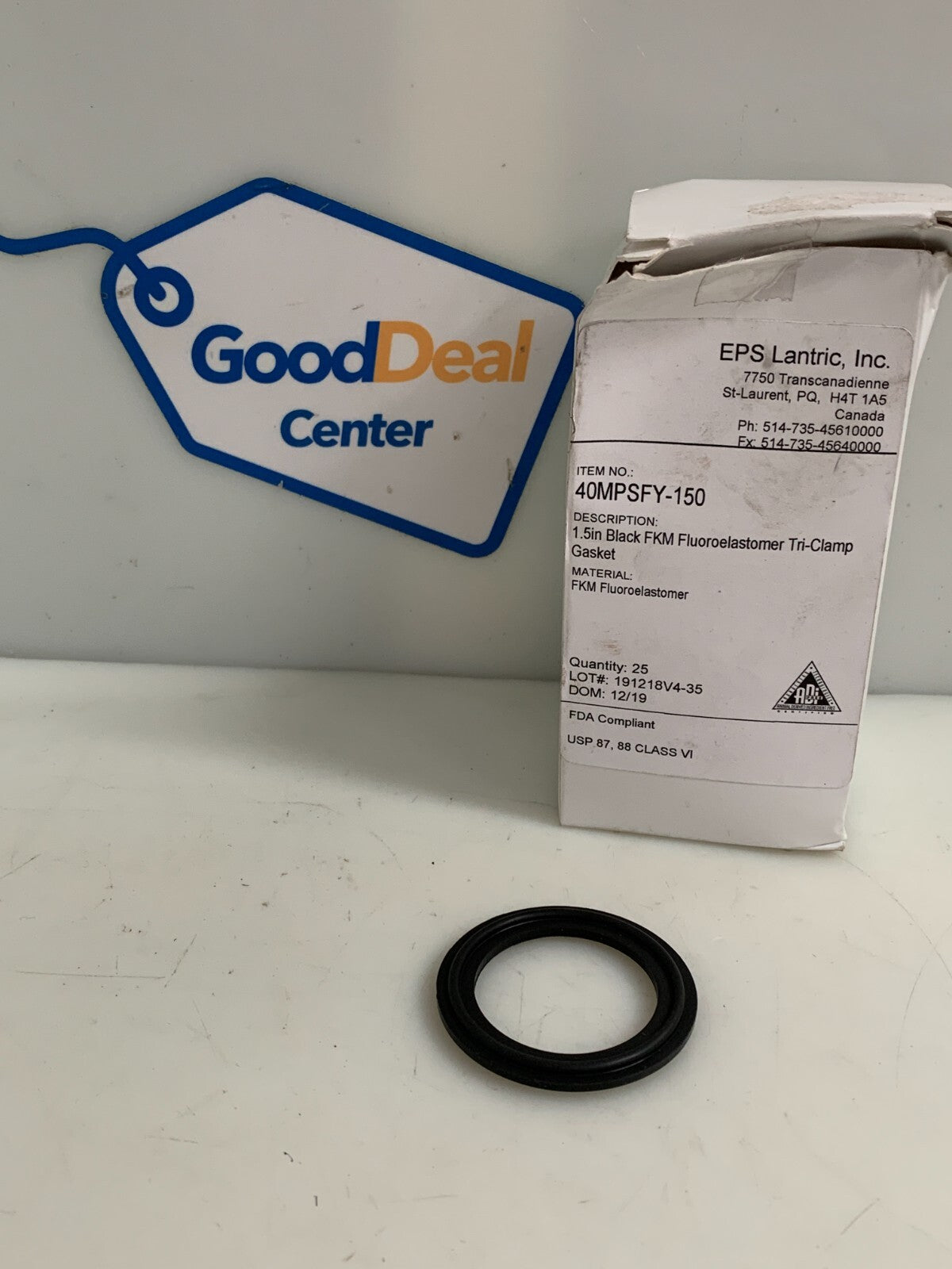 GARLOCK-EPS LANTRIC 40 MPSFY-150 1.5 IN BLACK FLUOROELASTOMER TRI CLAMP0