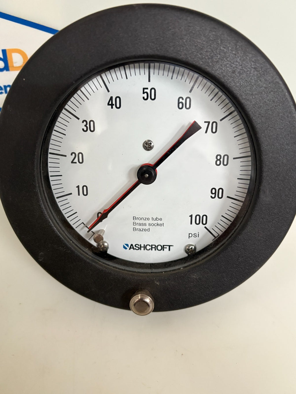 ASHCROFT 4 1/2 PRESSURE GAUGE 0-100 PSI #45-1339 A1