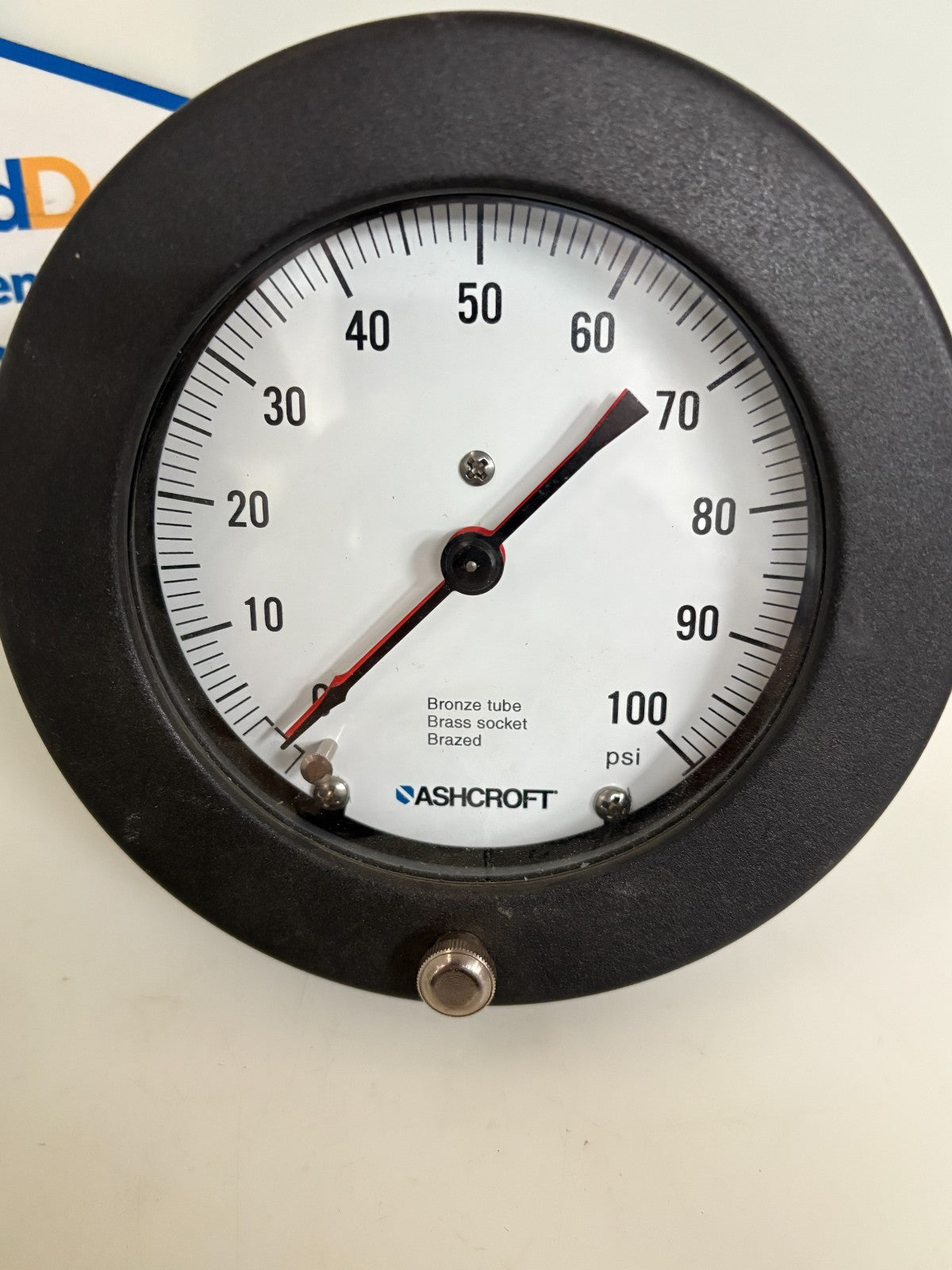 ASHCROFT 4 1/2 PRESSURE GAUGE 0-100 PSI #45-1339 A1