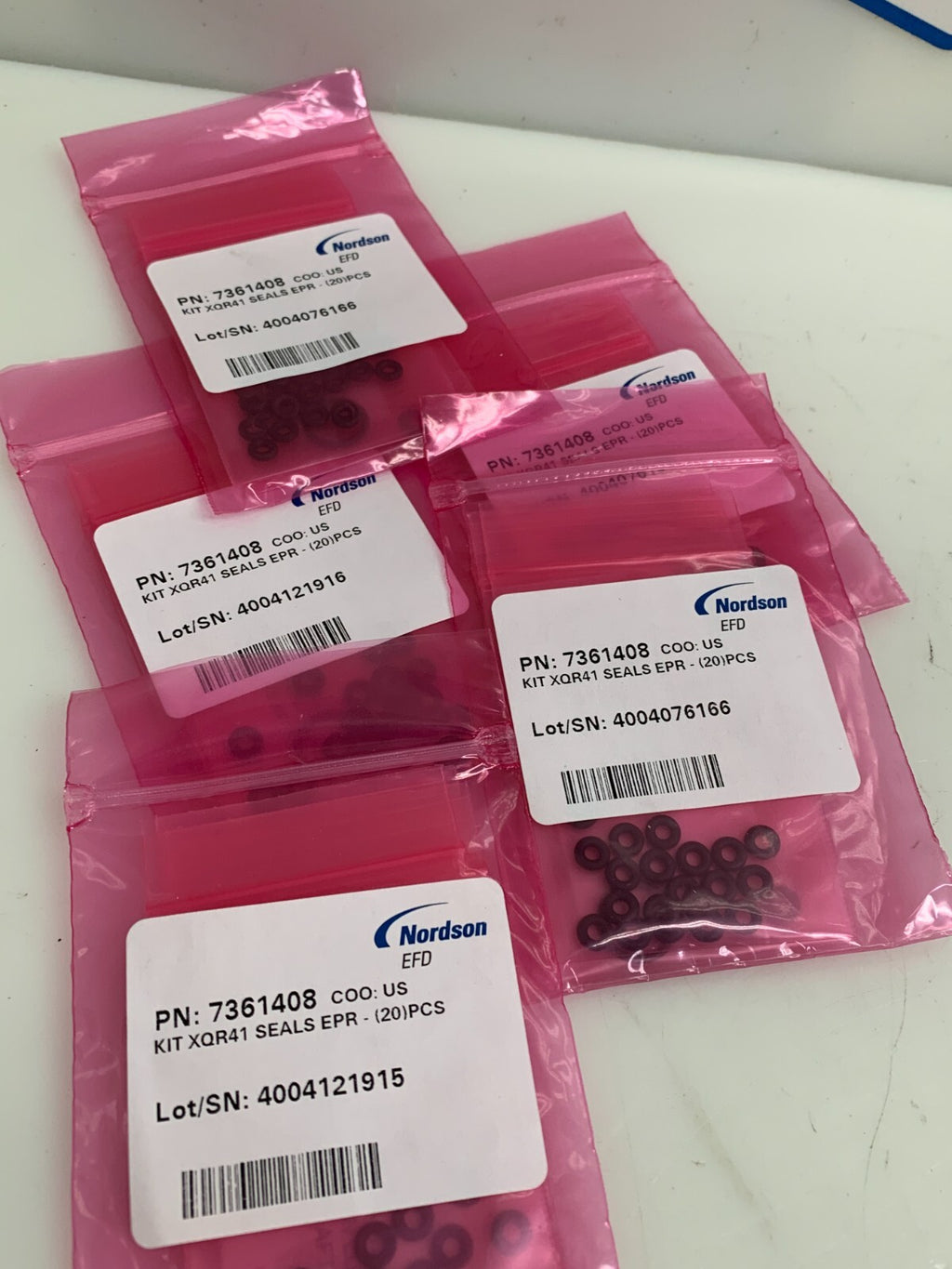 Lot of 5 bags NORDSON EFD Valve XQR41 Seal Kit 20/bag 7361408