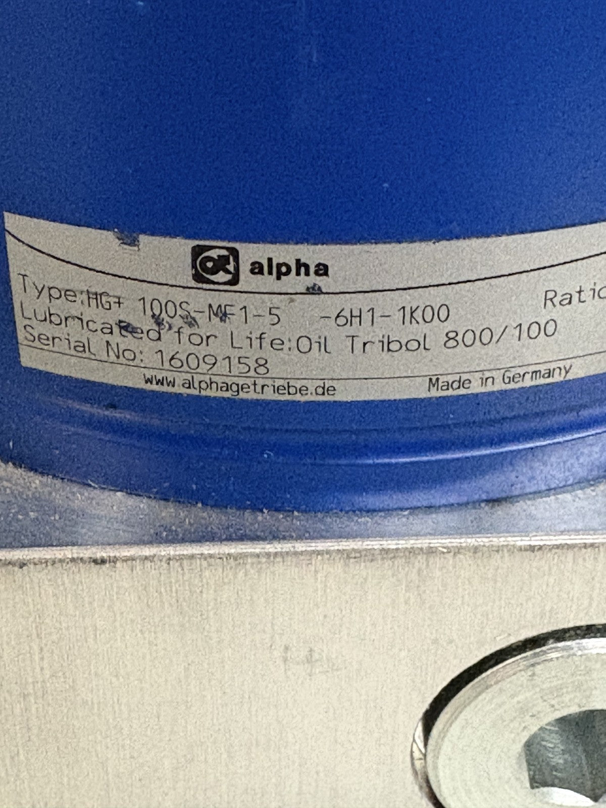 WITTENSTEIN / ALPHA GEAR BOX HG+100S-MF-1-5-6H1-1K004