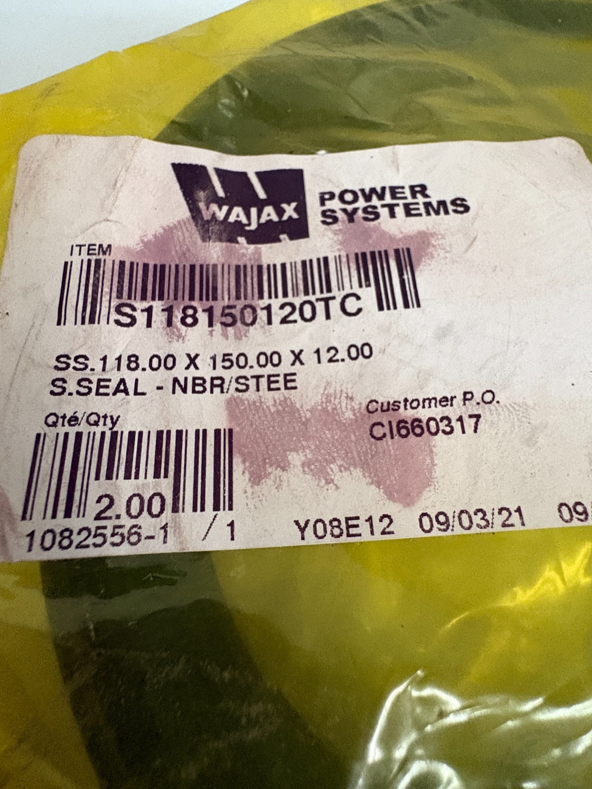 WAJAX POWER SYSTEMS S.SEAL 118X150X12 S118150120TC