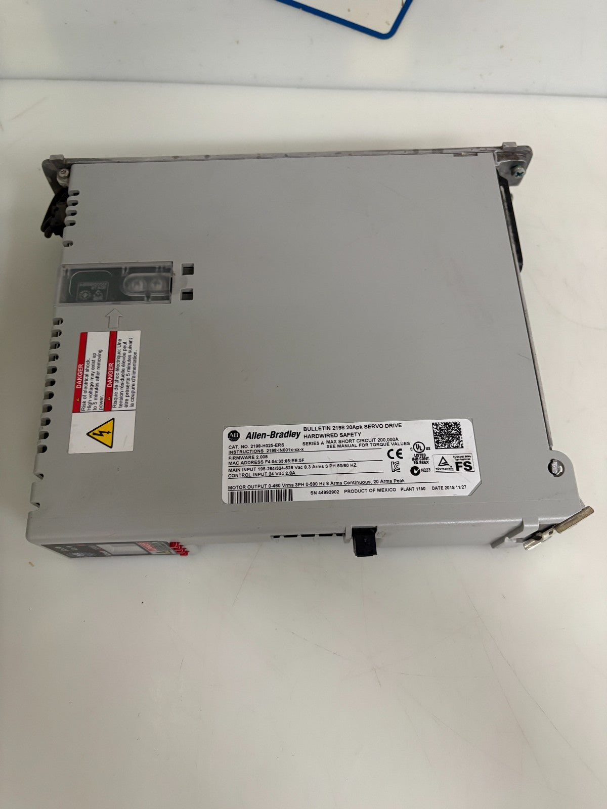 ALLEN BRADLEY KINETIX 5500 SERVO DRIVE #2198-H025-ERS3
