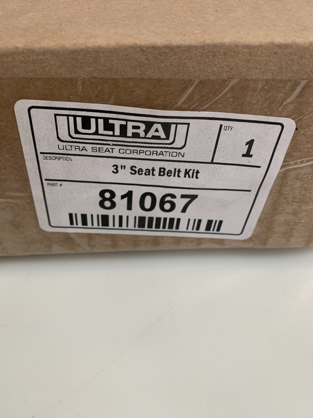 ULTRA SEAAT CORP. 3" SEAT BELT KIT 81067