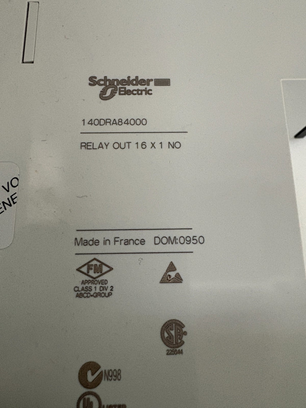SCHNEIDER ELECTRIC RELAY OUT 16X1 NO MODICON 140DRA840002