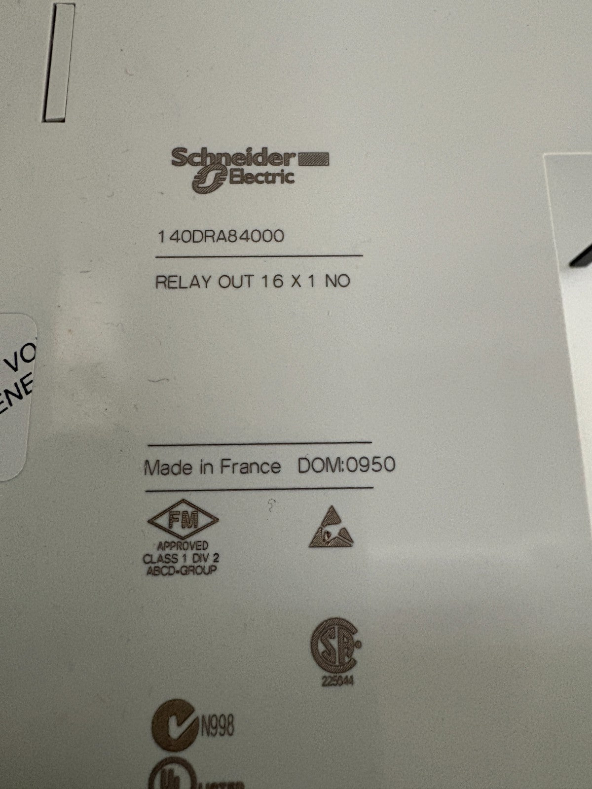 SCHNEIDER ELECTRIC RELAY OUT 16X1 NO MODICON 140DRA840002