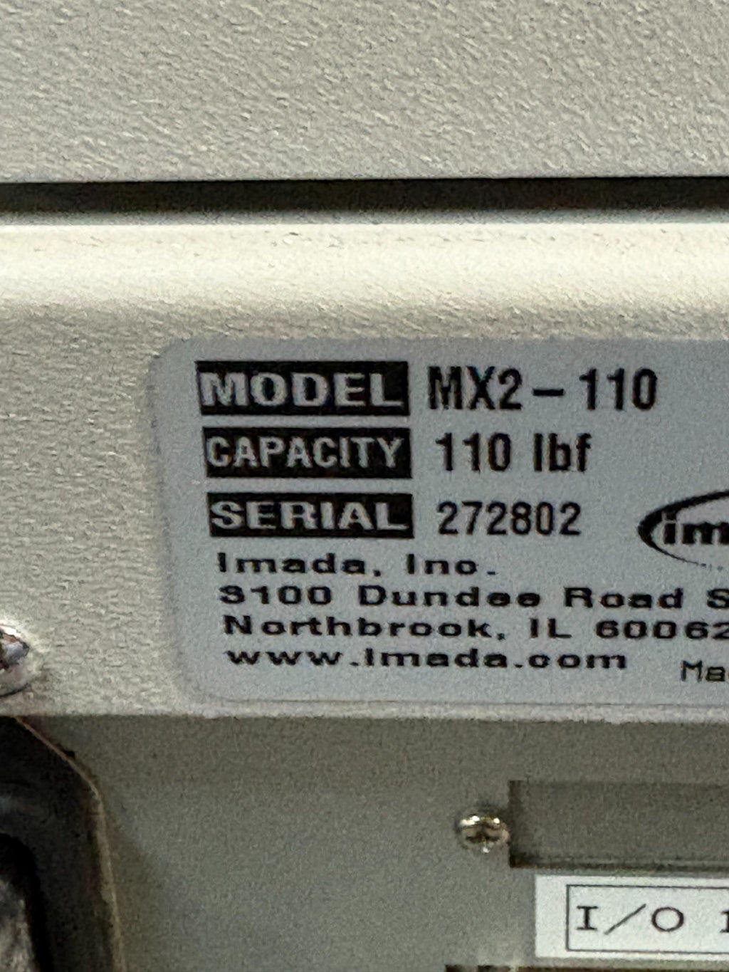 IMADA VERTICAL HIGH PERFORMANCE MOTORIZED TENSILE PULL FORCE TEST MX2-1103