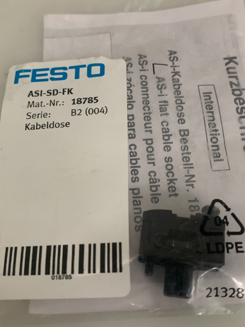 LOT OF 3 FESTO ASI-SD-FK KABELDOSE