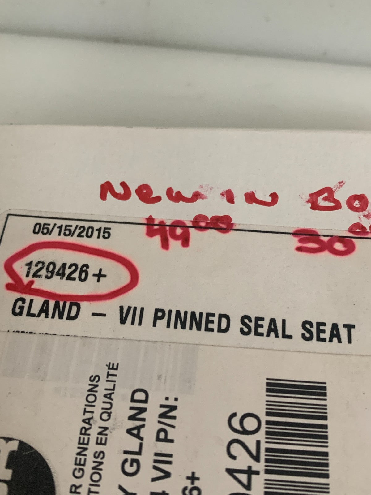 SPX GLAND-VII PINNED SEAL SEAT #129426+