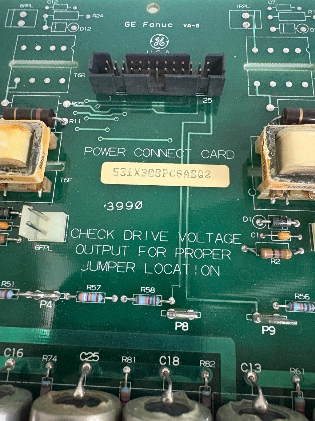 GENERAL ELECTRIC POWER CONNECT CARD 531X308PCSABG23