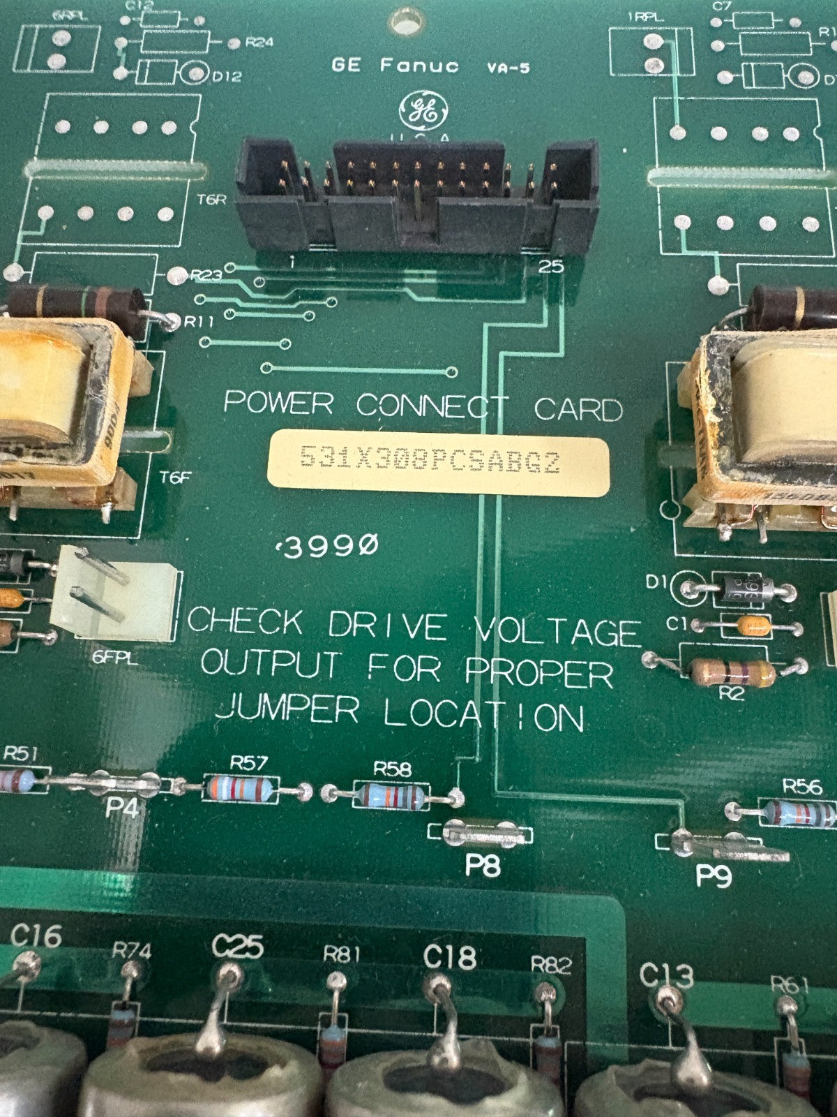 GENERAL ELECTRIC POWER CONNECT CARD 531X308PCSABG23