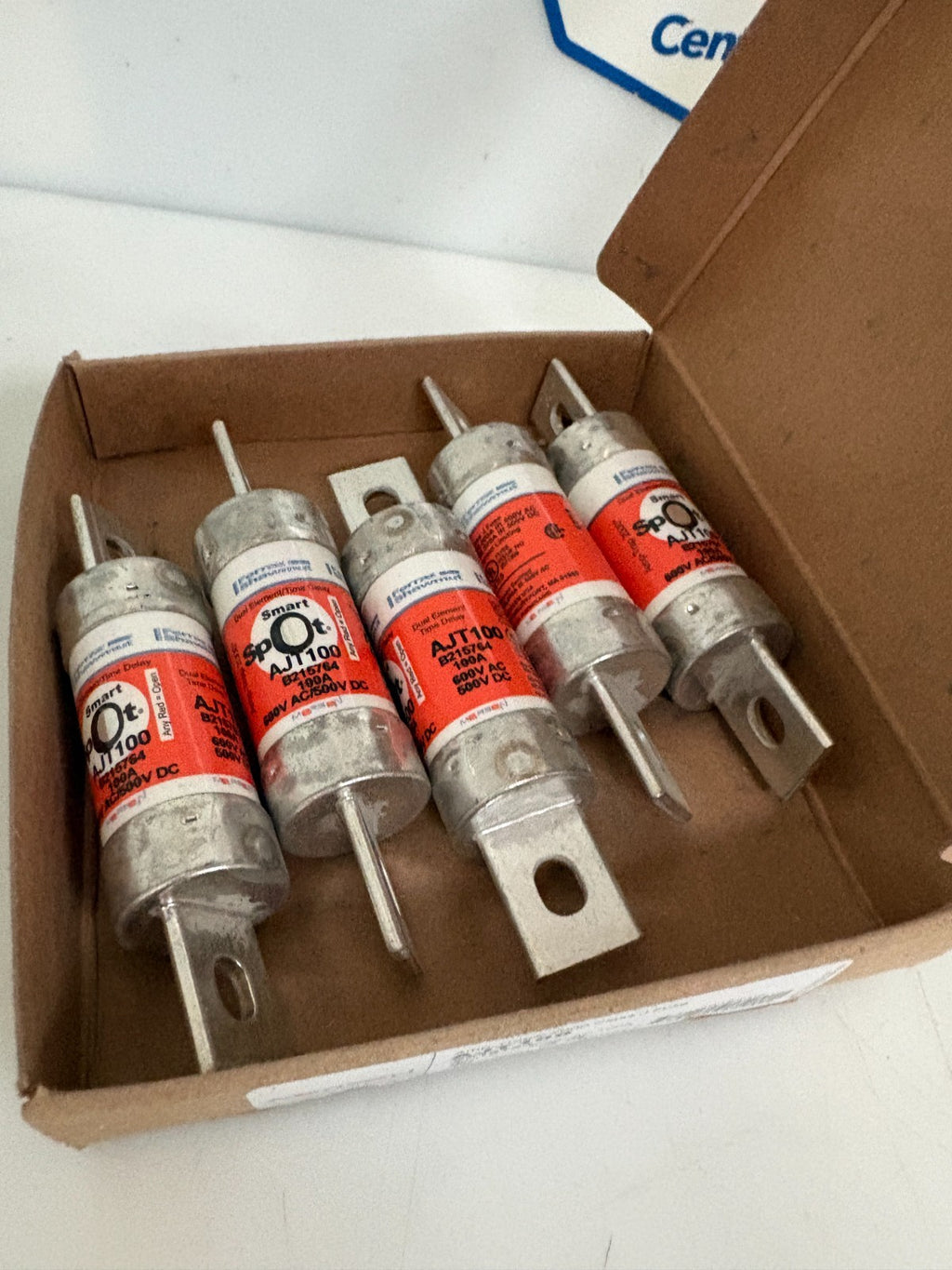 BOX OF 5 MERSEN 100A 600V SMART SPOT TIME DELAY FUSE AJT 1003
